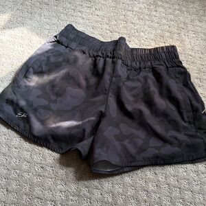 Stylish Black Camouflage Athletic Shorts